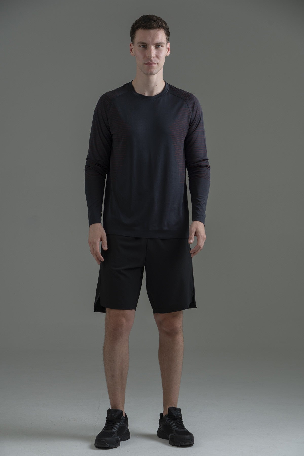 SlimFit Erkek Bisiklet Yaka Siyah Sweatshirt