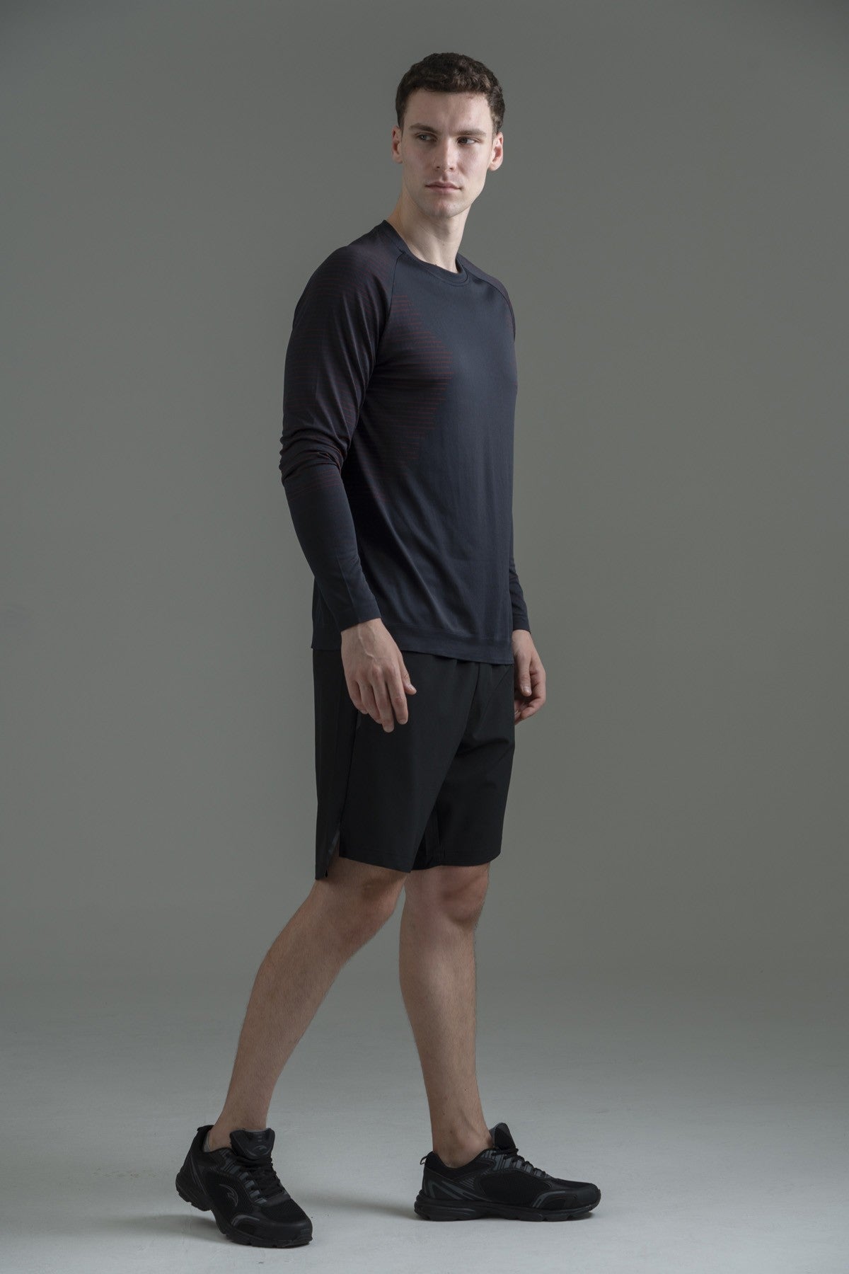 SlimFit Erkek Bisiklet Yaka Siyah Sweatshirt
