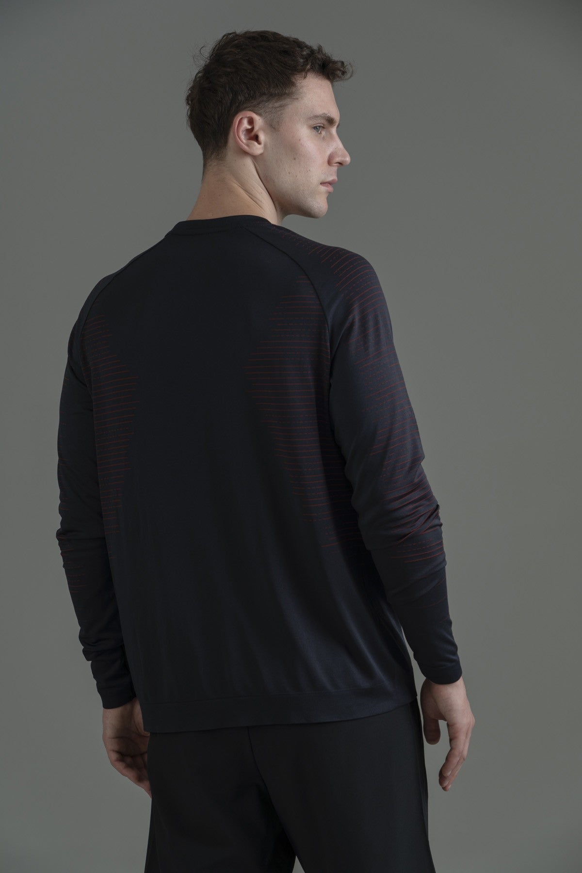 SlimFit Erkek Bisiklet Yaka Siyah Sweatshirt