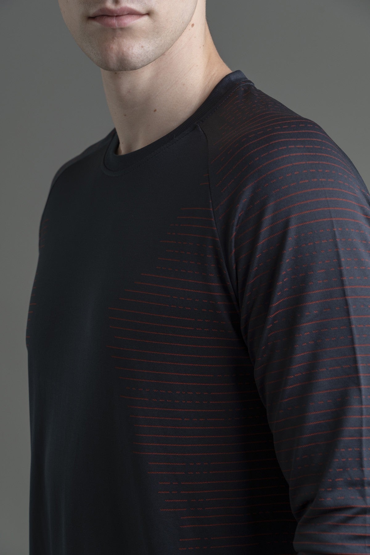 SlimFit Erkek Bisiklet Yaka Siyah Sweatshirt