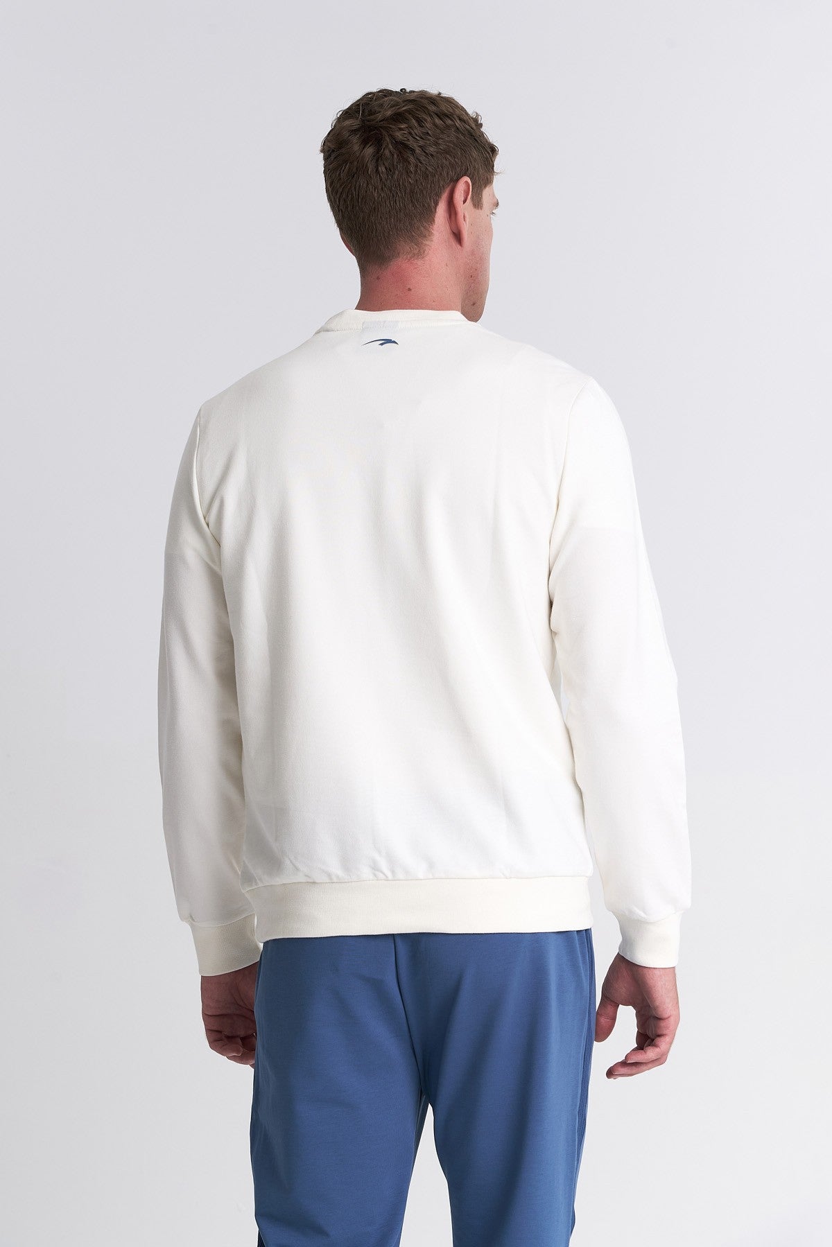 Erkek Bisiklet Yaka Ekru Sweatshirt