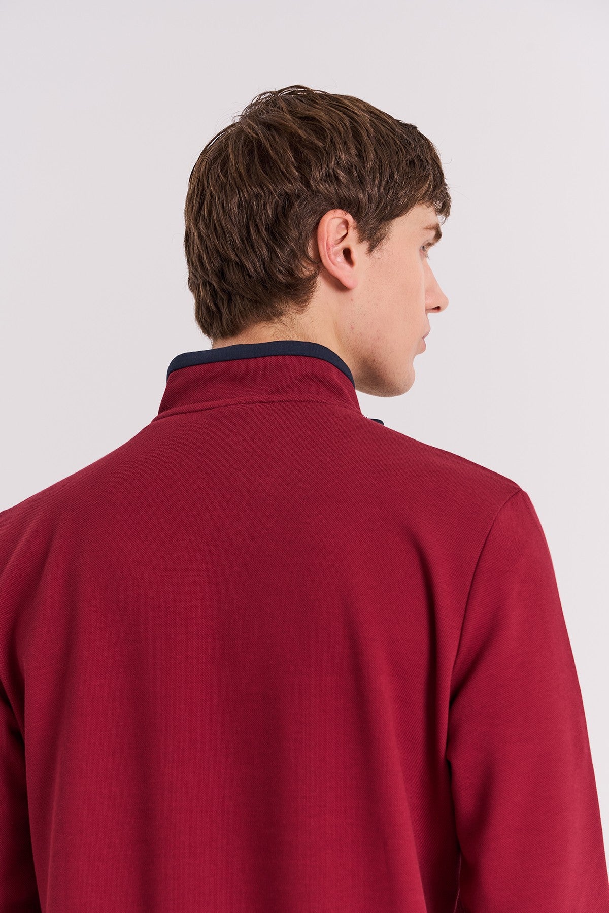Regular Erkek Dik Yaka Bordo Sweatshirt