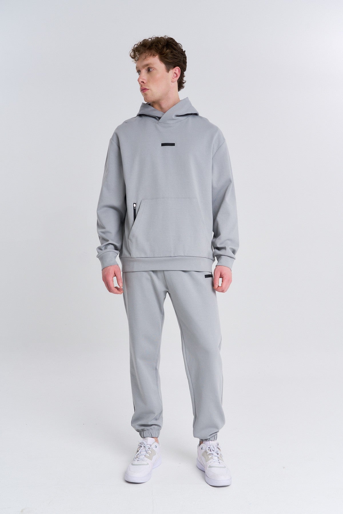 Erkek Kapüşonlu Gri Sweatshirt