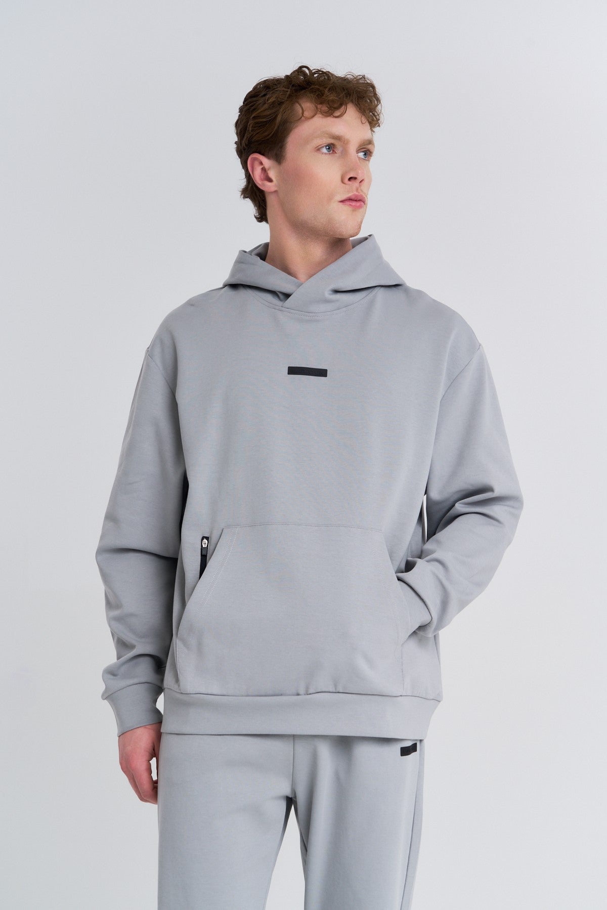 Erkek Kapüşonlu Gri Sweatshirt