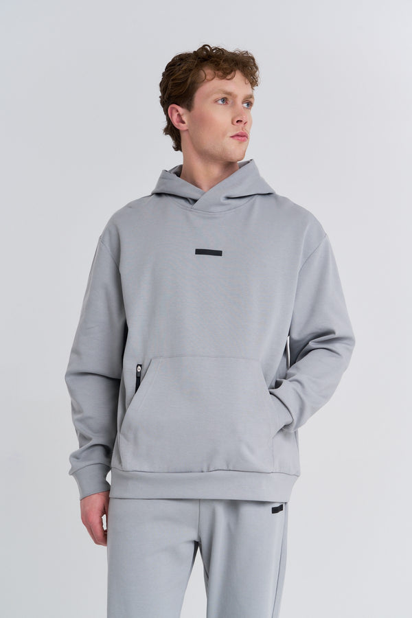 Erkek Kapüşonlu Gri Sweatshirt