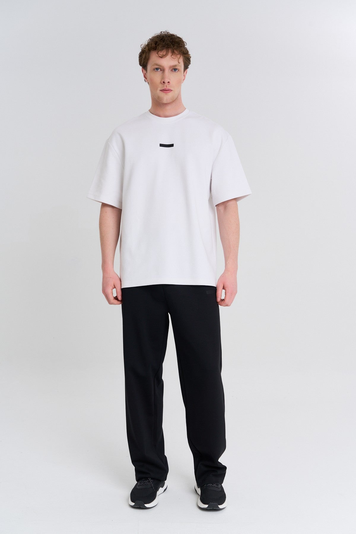 Erkek Bisiklet Yaka Beyaz T-shirt