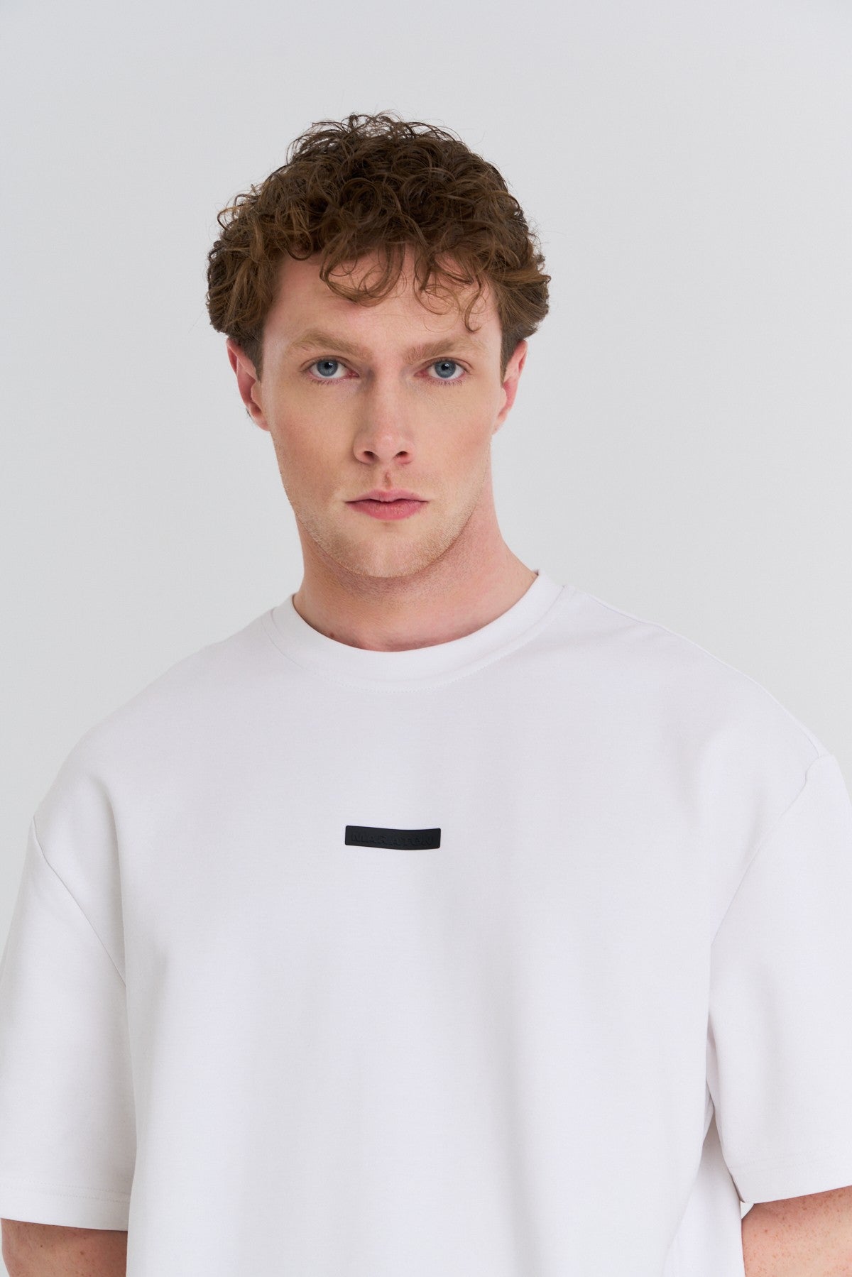 Erkek Bisiklet Yaka Beyaz T-shirt