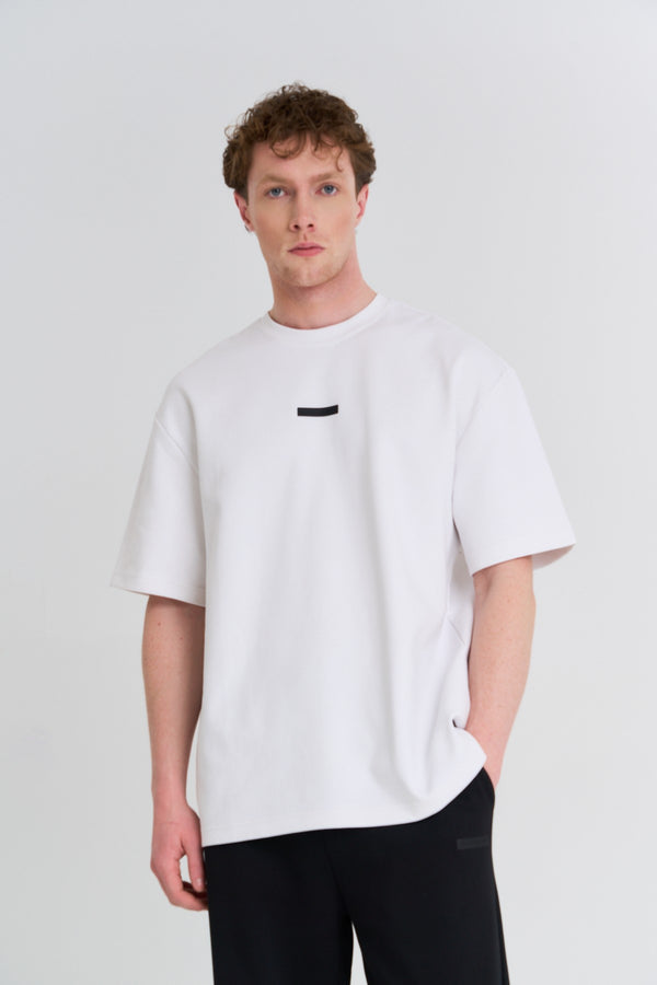 Erkek Bisiklet Yaka Beyaz T-shirt