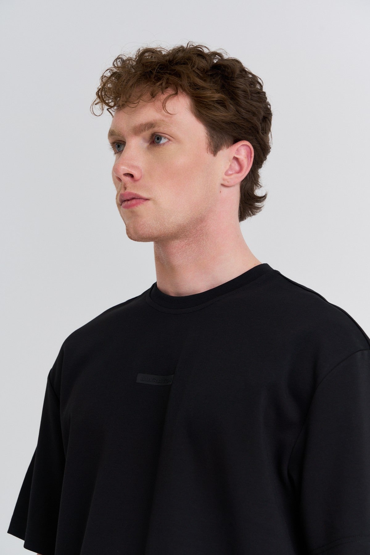 Erkek Bisiklet Yaka Siyah T-shirt