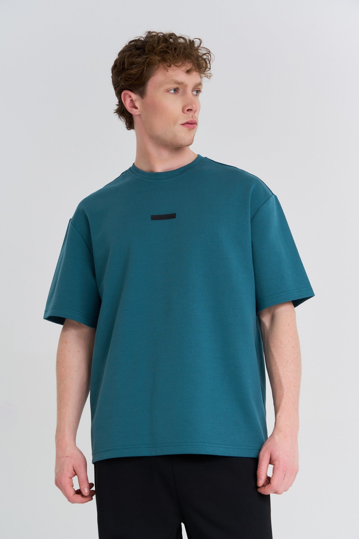Erkek Bisiklet Yaka Yeşil T-shirt