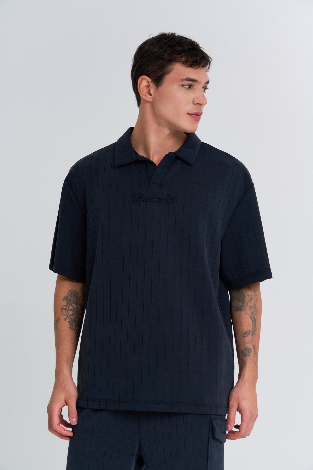 Erkek Polo Yaka Siyah T-shirt
