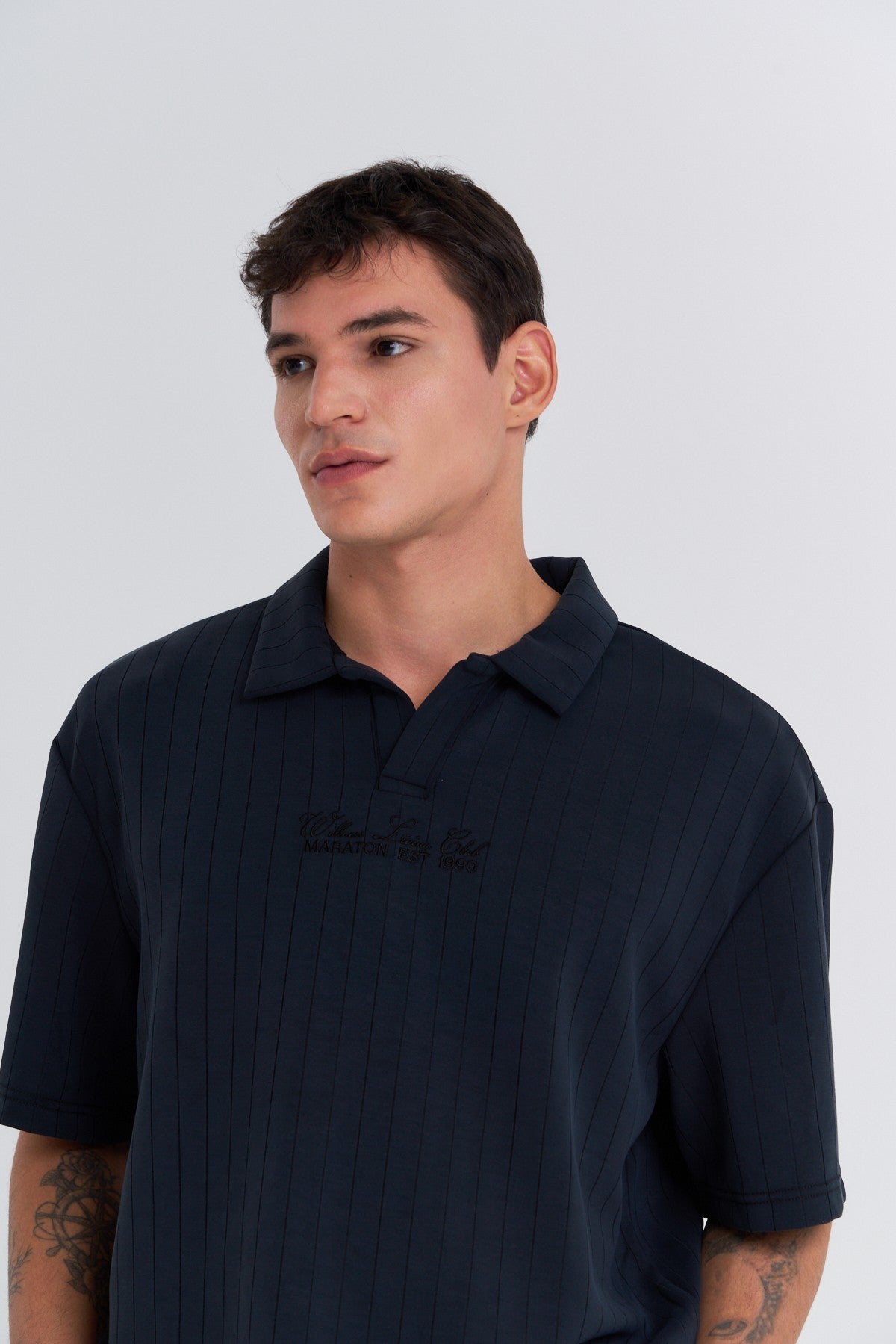 Erkek Polo Yaka Siyah T-shirt