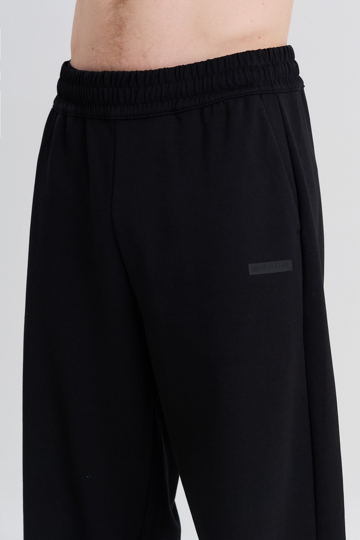 Erkek Geniş Paça Siyah Eşofman Altı