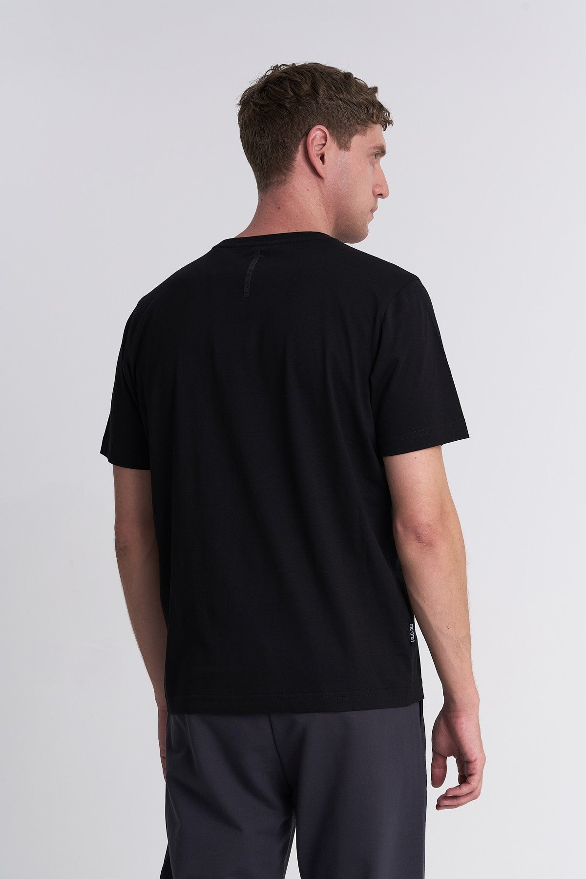 Erkek Bisiklet Yaka Siyah T-shirt