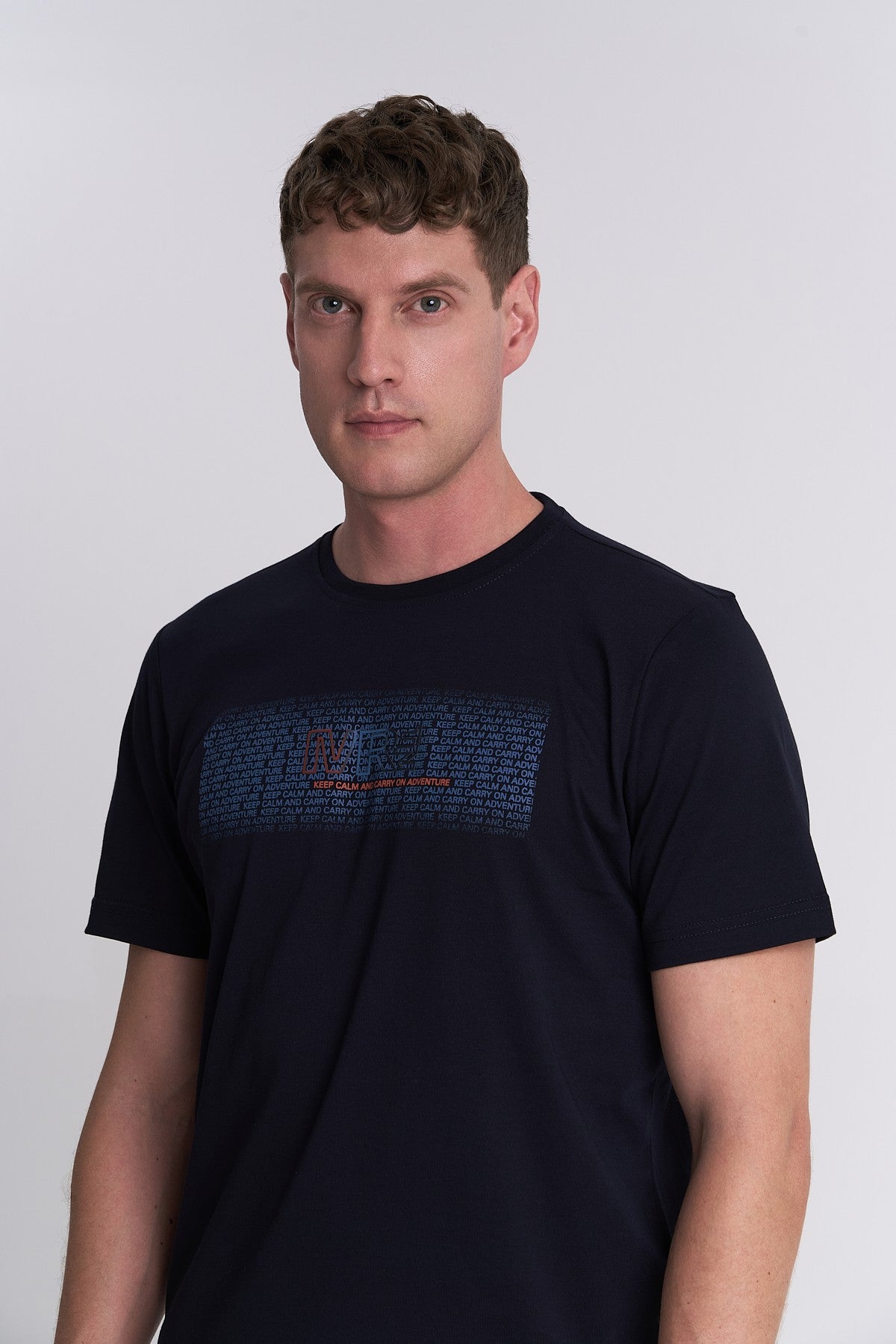 Erkek Bisiklet Yaka Lacivert T-shirt