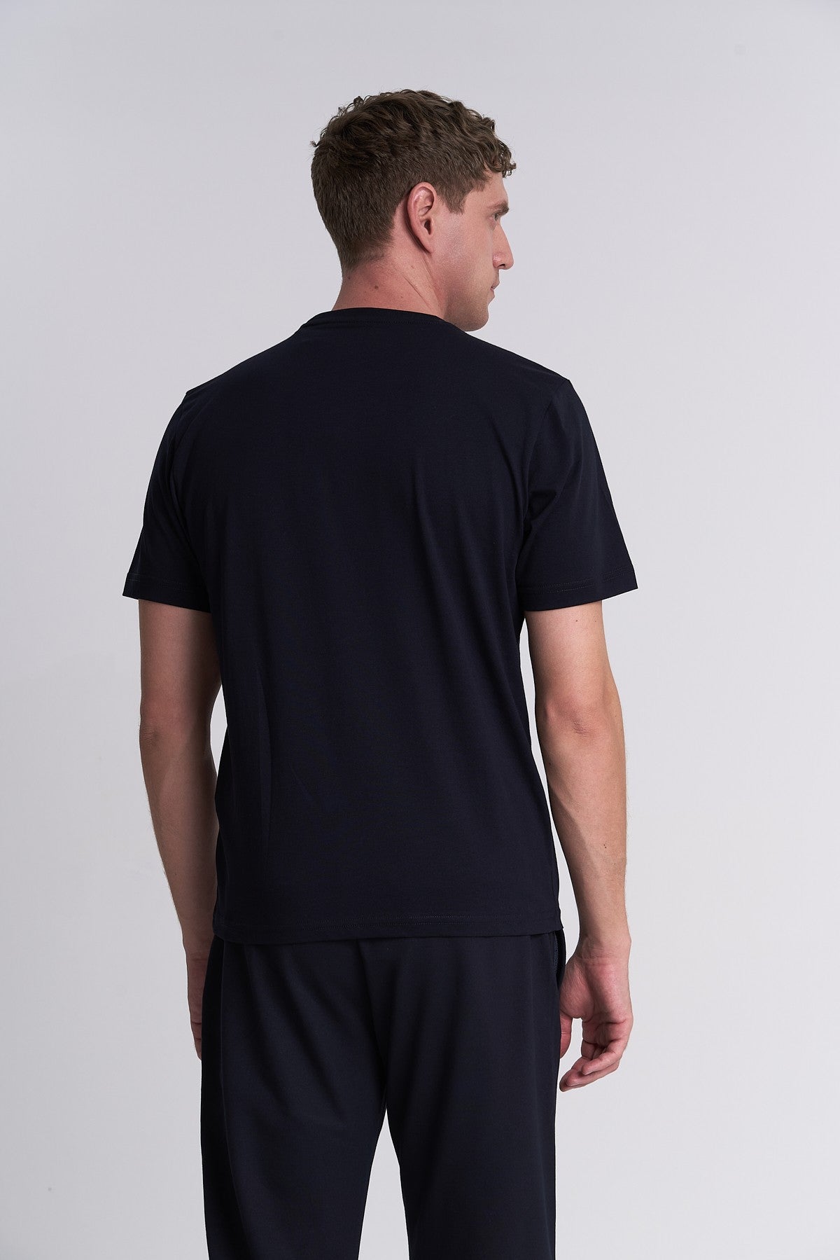 Erkek Bisiklet Yaka Lacivert T-shirt