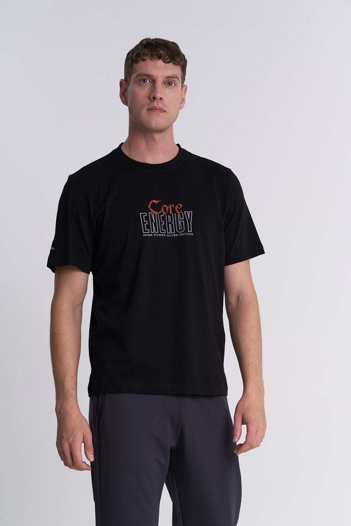 Erkek Bisiklet Yaka Siyah T-shirt