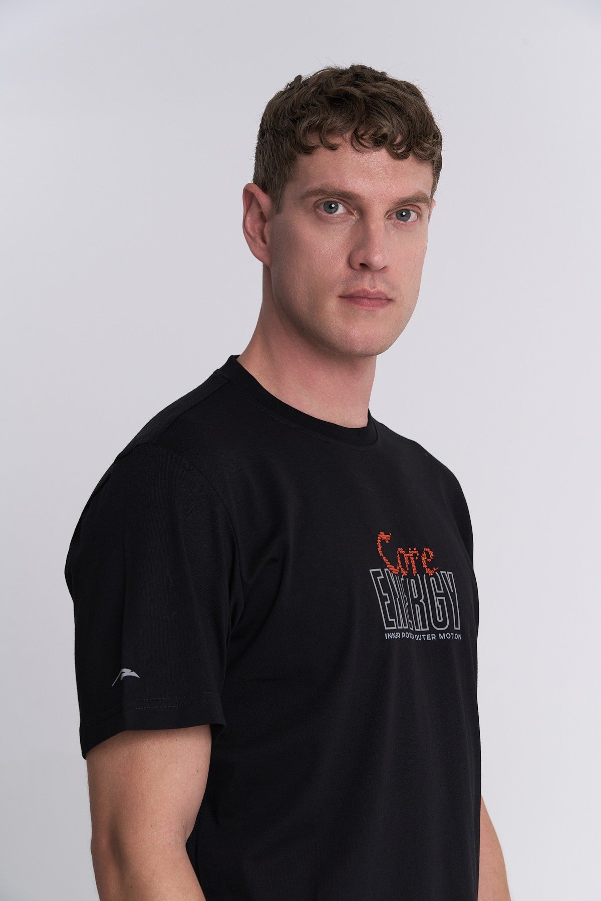 Erkek Bisiklet Yaka Siyah T-shirt