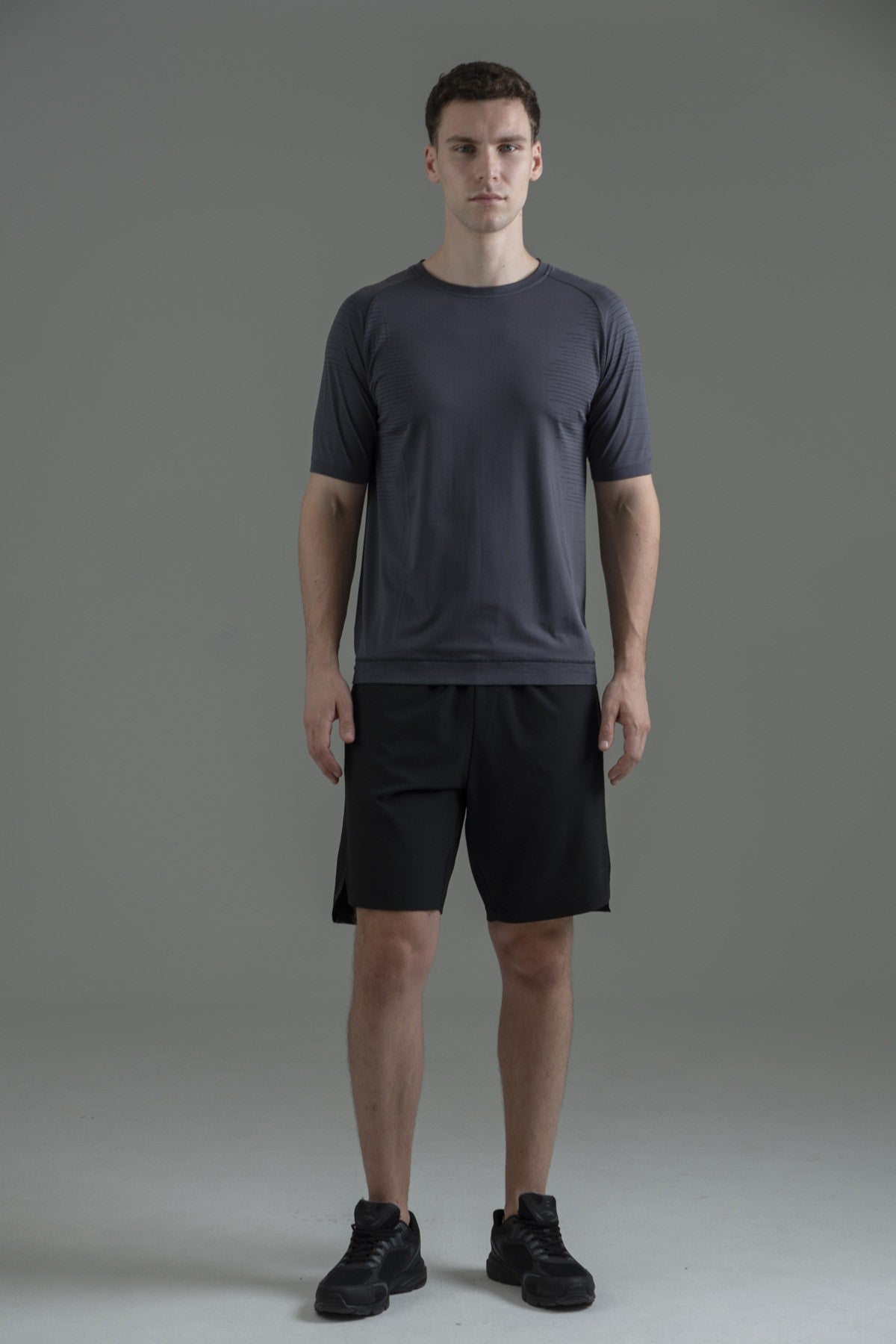 SlimFit Erkek Bisiklet Yaka Antrasit T-shirt