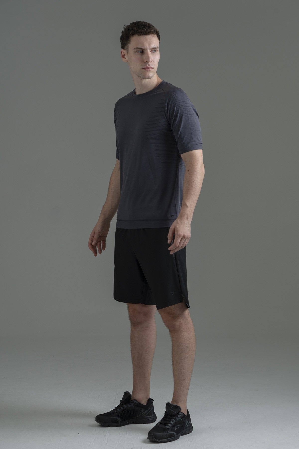 SlimFit Erkek Bisiklet Yaka Antrasit T-shirt