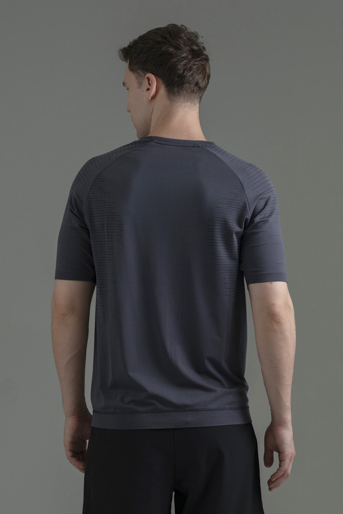 SlimFit Erkek Bisiklet Yaka Antrasit T-shirt