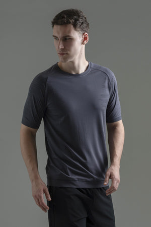 SlimFit Erkek Bisiklet Yaka Antrasit T-shirt