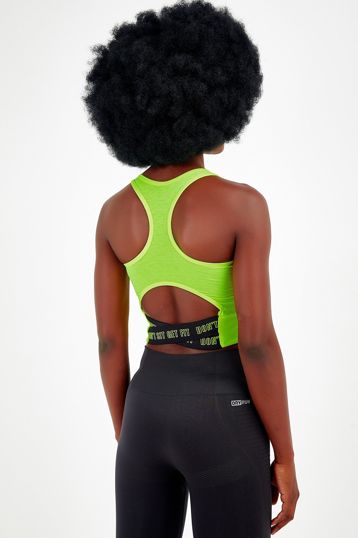SlimFit Kadın Bisiklet Yaka Neon Sarı Bra