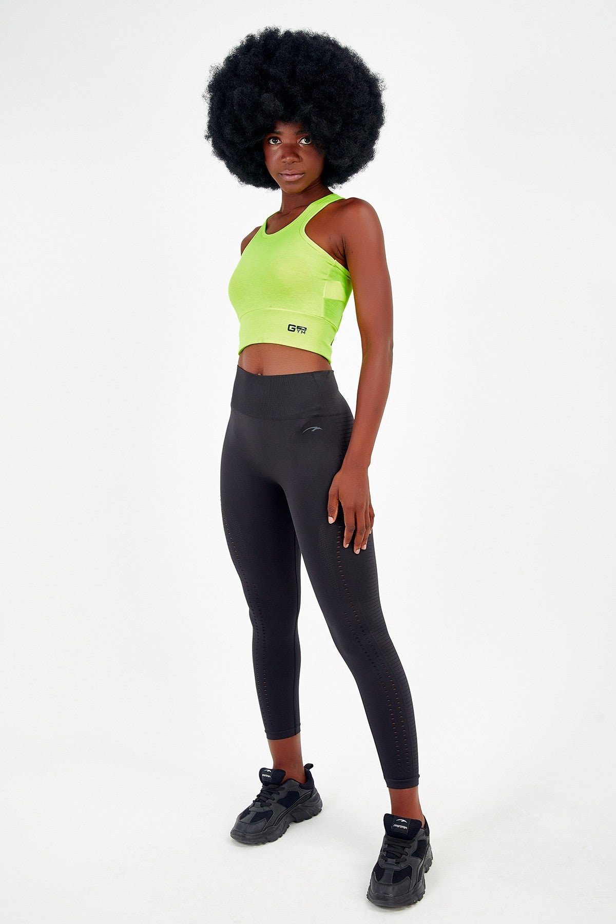 SlimFit Kadın Bisiklet Yaka Neon Sarı Bra