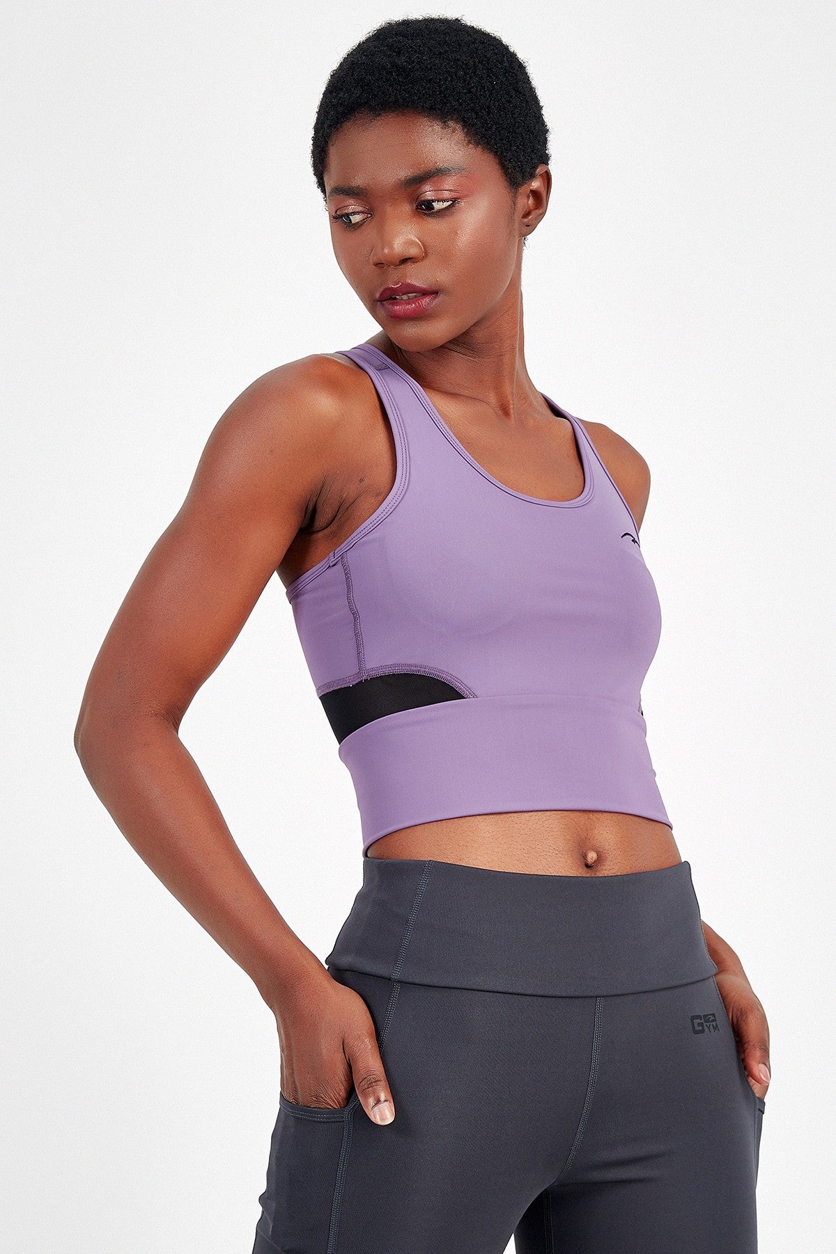 SlimFit Kadın Atlet Yaka Mor Bra