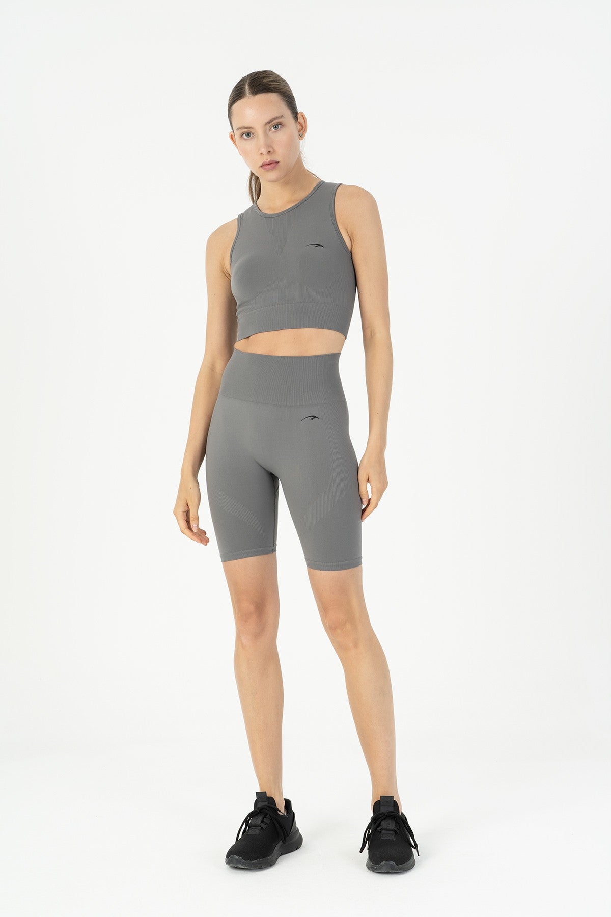 SlimFit Kadın Atlet Yaka Antrasit Bra