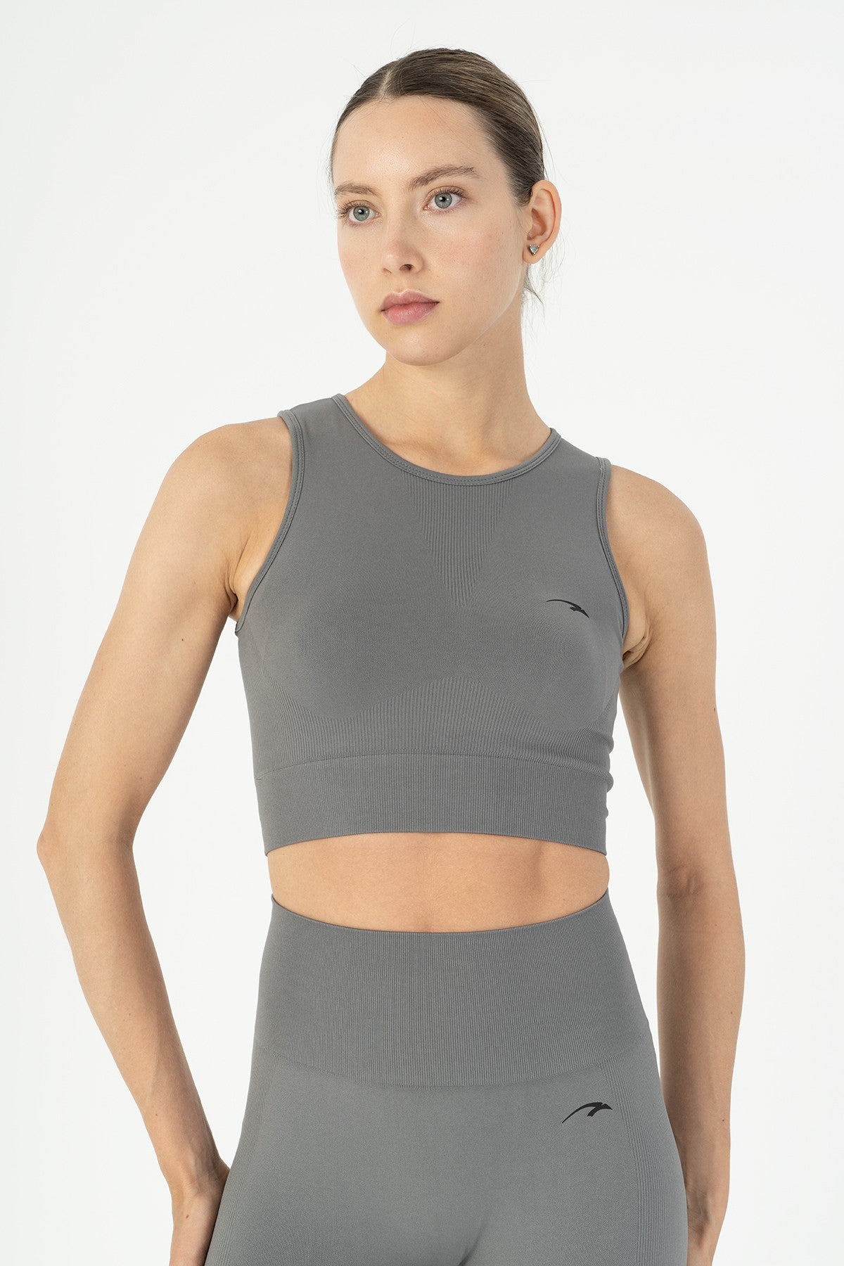 SlimFit Kadın Atlet Yaka Antrasit Bra