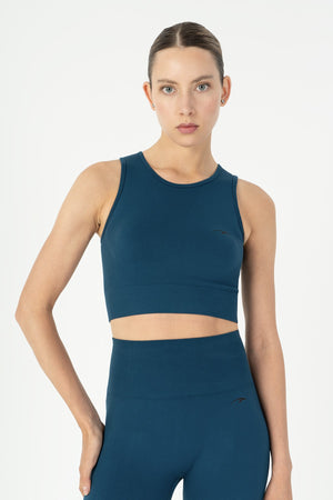 SlimFit Kadın Atlet Yaka Mavi Bra