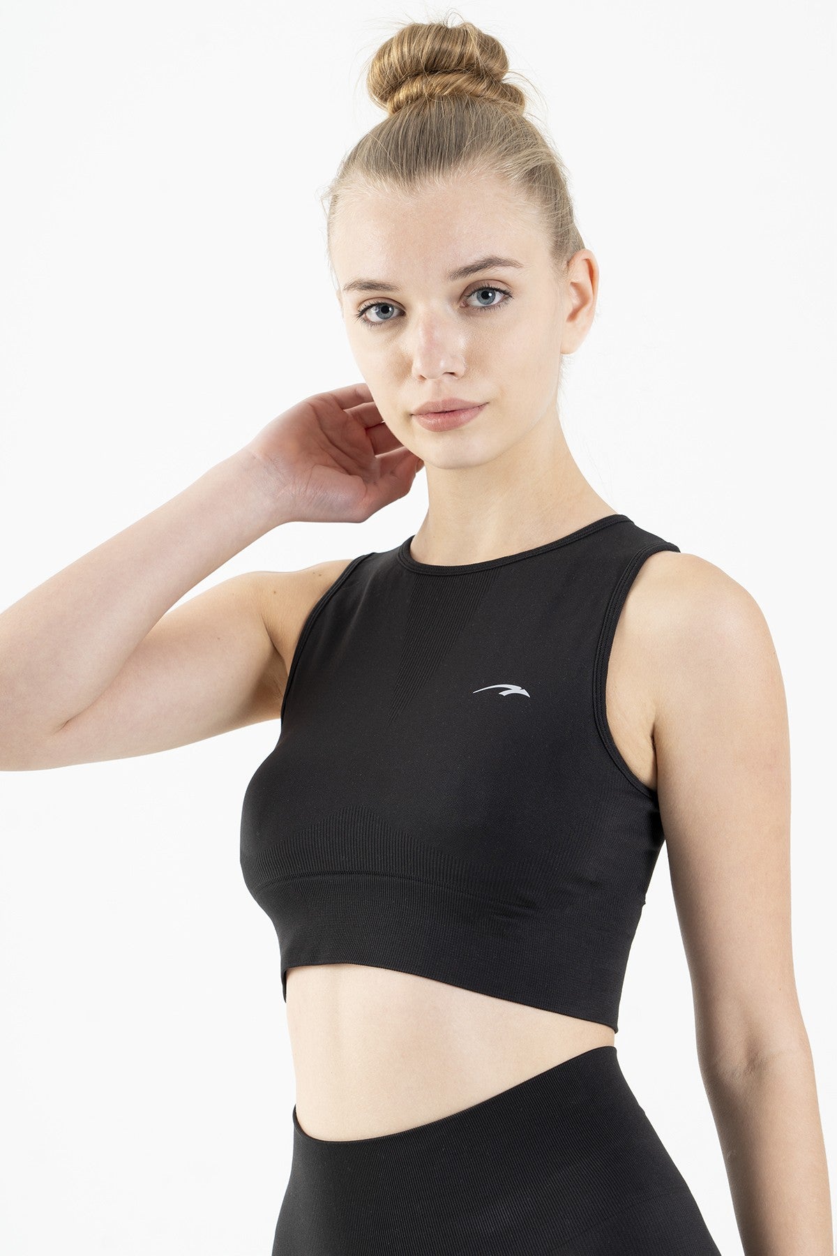 SlimFit Kadın Atlet Yaka Siyah Bra