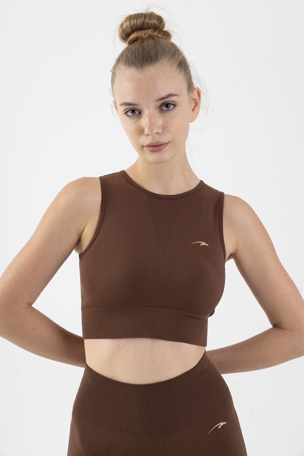 SlimFit Kadın Atlet Yaka Kahverengi Bra