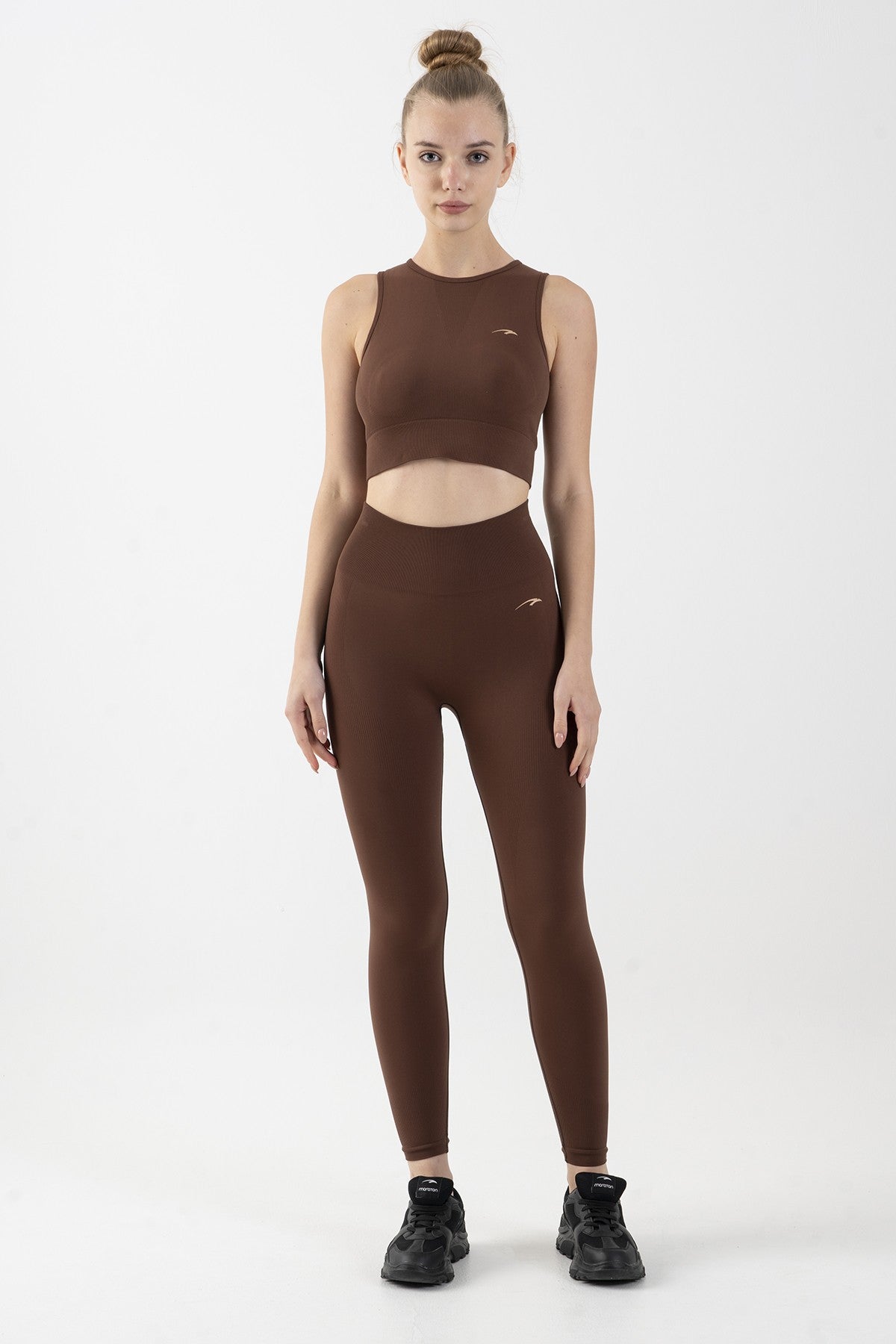 SlimFit Kadın Atlet Yaka Kahverengi Bra