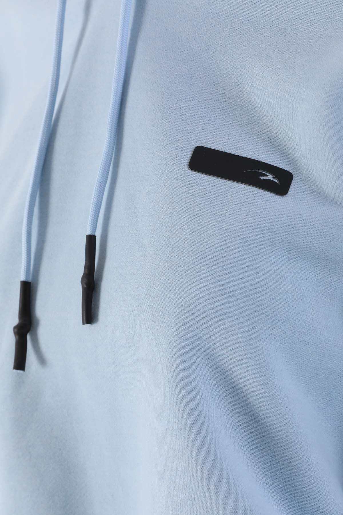 Oversize Kadın Kapüşonlu Açık Mavi Sweatshirt