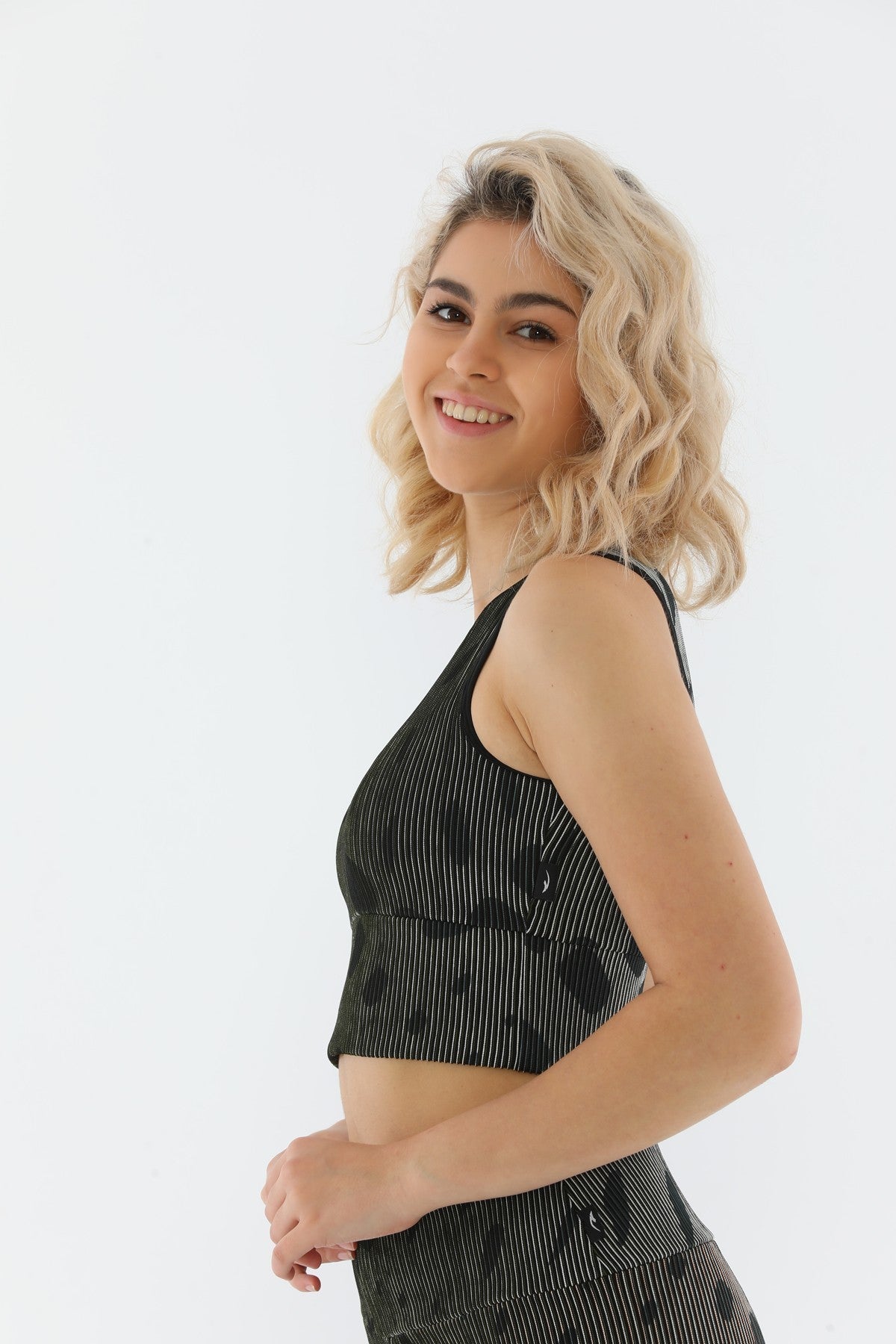 SlimFit Kadın Bisiklet Yaka Haki Bra