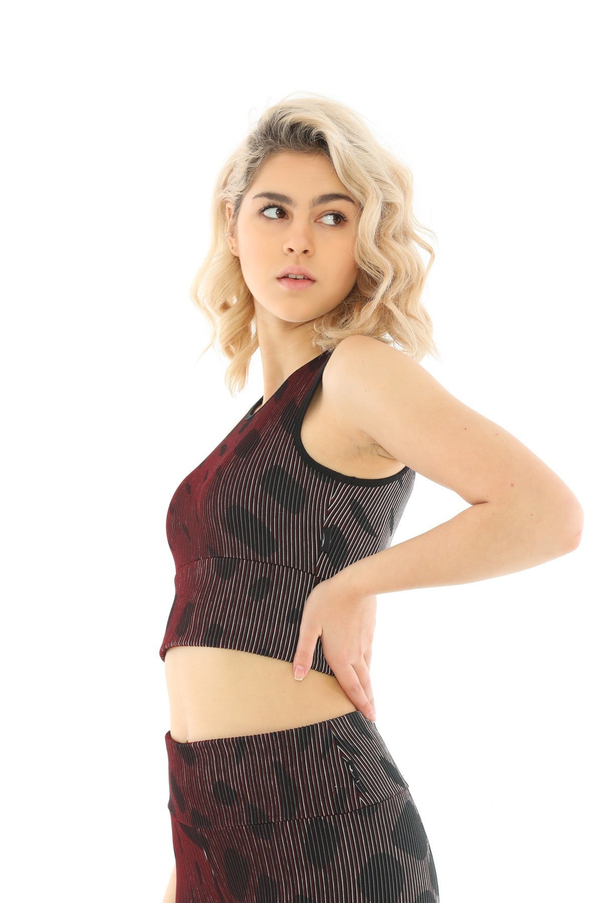 SlimFit Kadın Bisiklet Yaka Kırmızı Bra