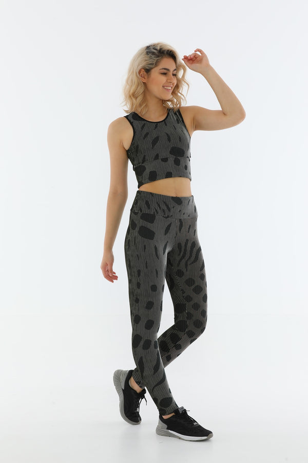 SlimFit Kadın Bisiklet Yaka Haki Bra