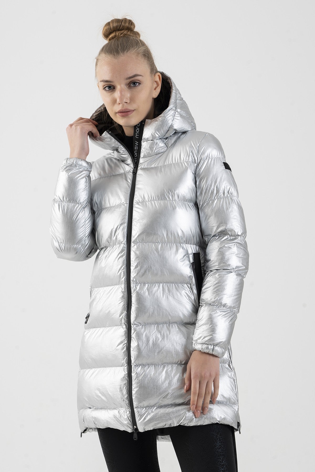 Regular Kadın Kapüşonlu Gri Parka