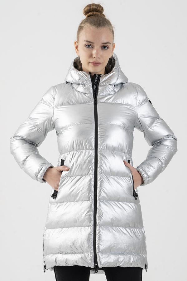 Regular Kadın Kapüşonlu Gri Parka