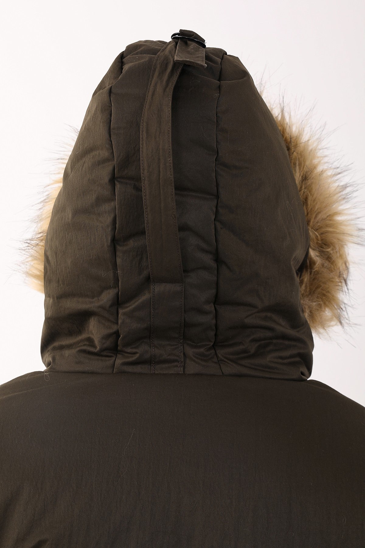 Regular Kadın Kapüşonlu Haki Parka