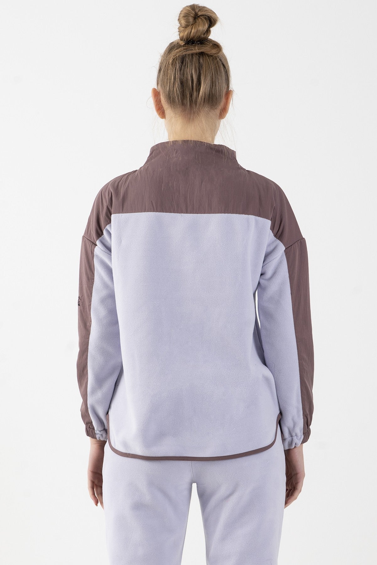 Comfort Kadın Dik Yaka Lila Sweatshirt