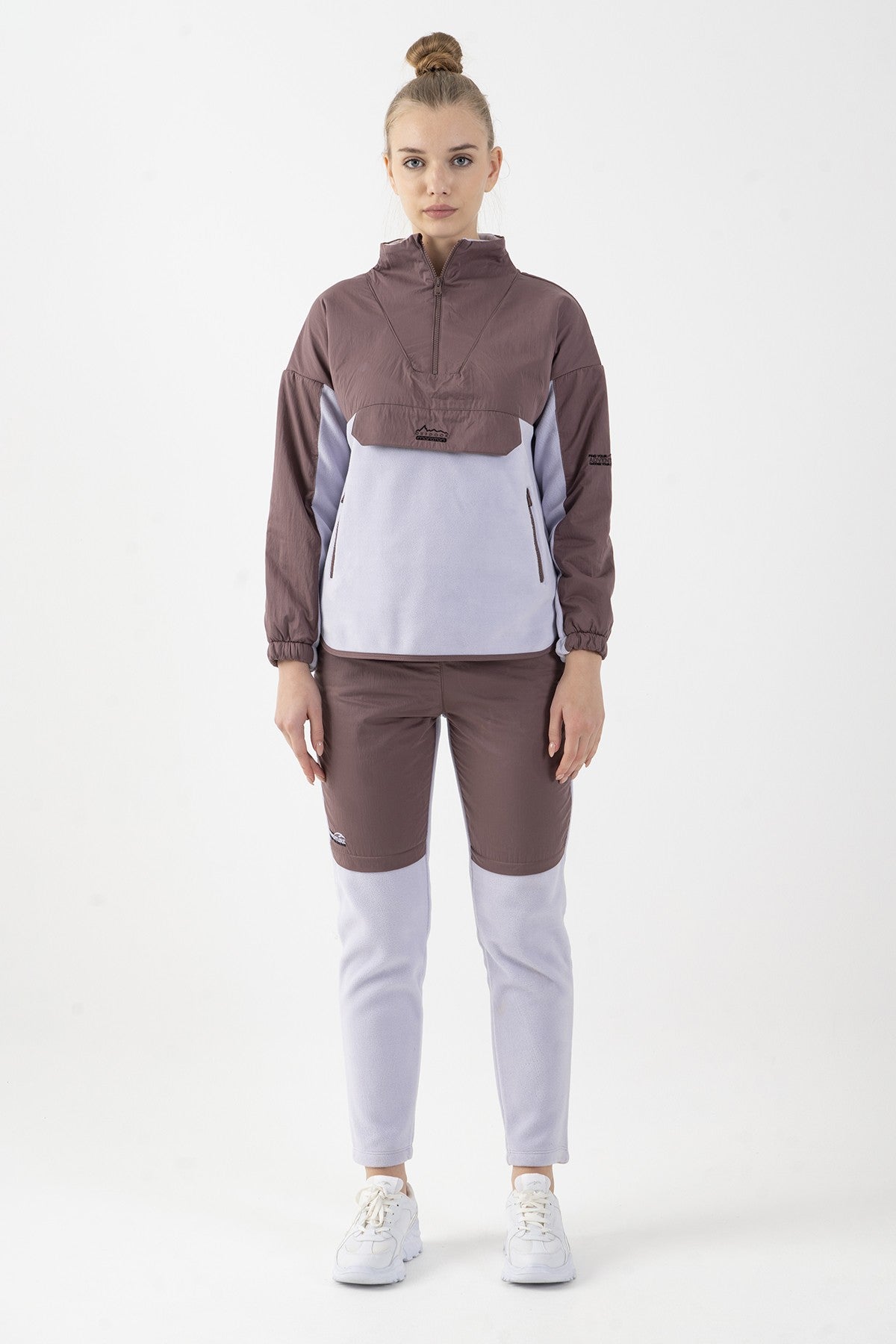 Comfort Kadın Dik Yaka Lila Sweatshirt