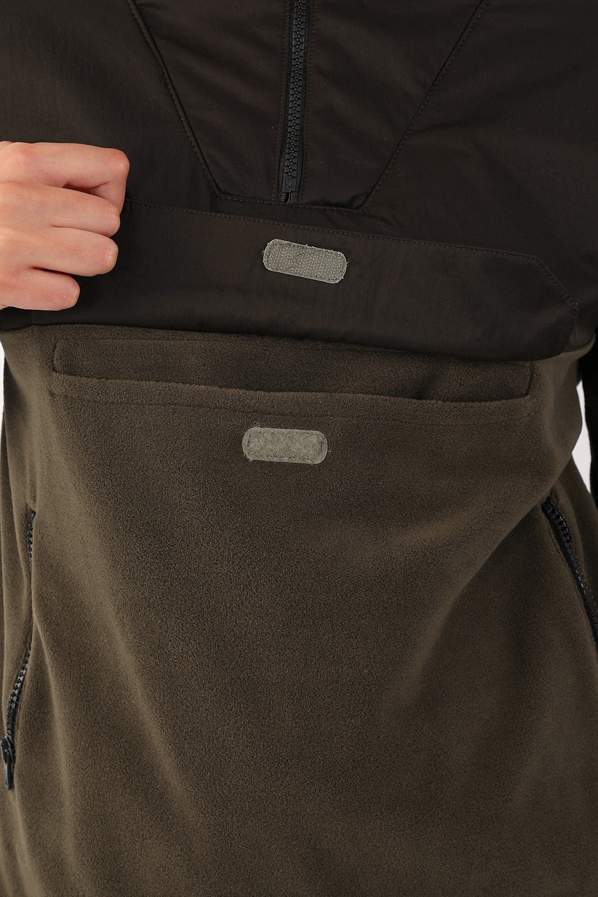 Comfort Kadın Dik Yaka Haki Sweatshirt
