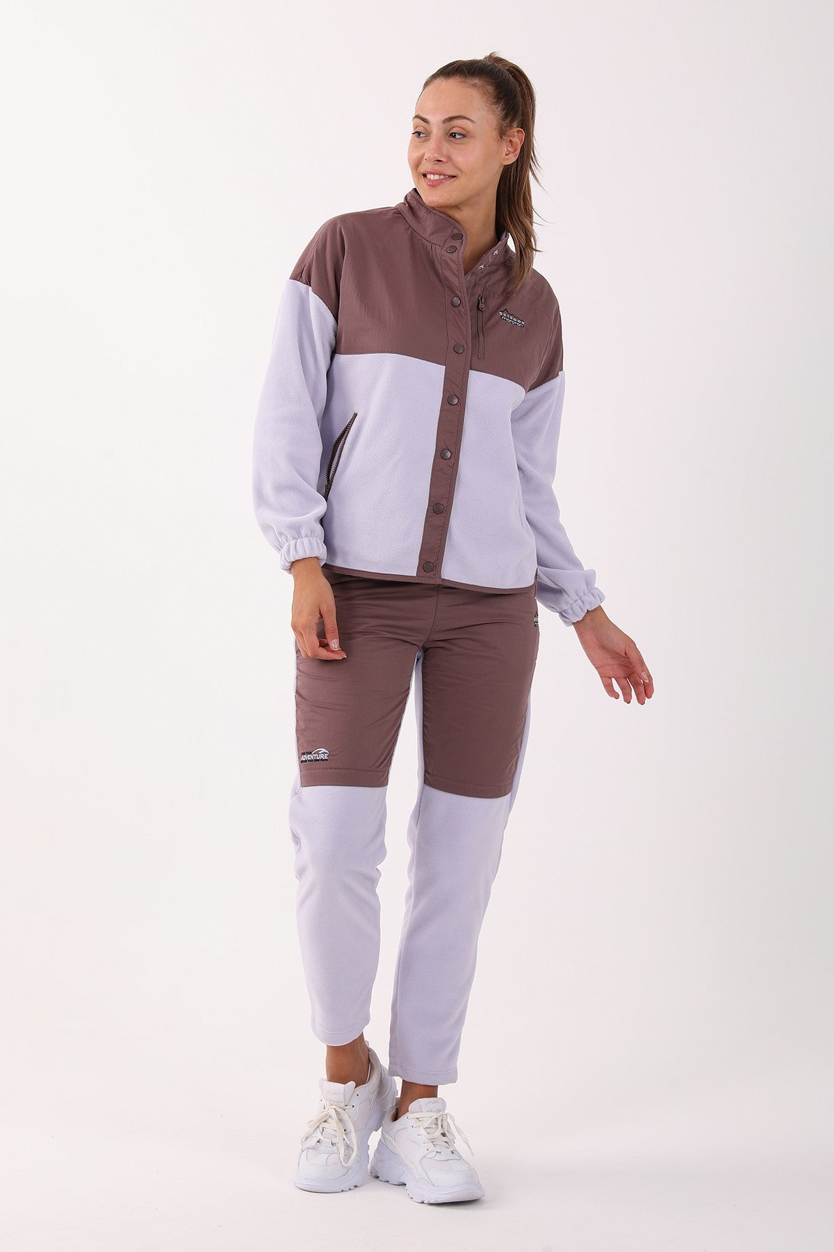 Comfort Kadın Dik Yaka Lila Tracktop