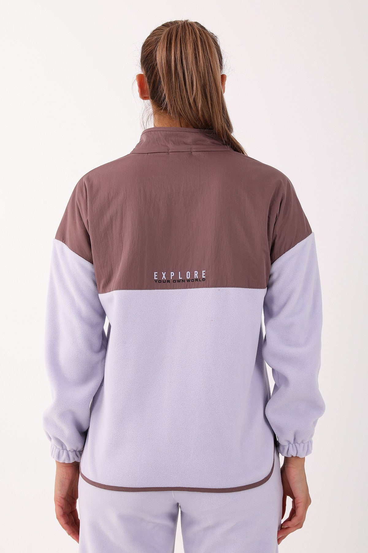 Comfort Kadın Dik Yaka Lila Tracktop
