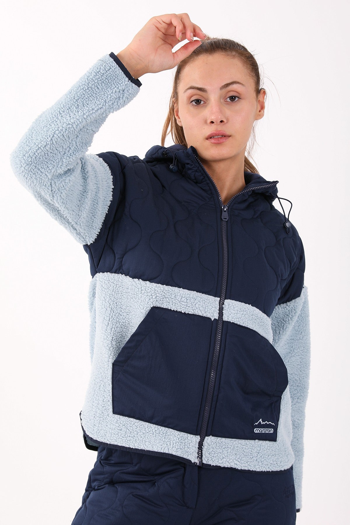 Comfort Kadın Kapüşonlu Açık Mavi Tracktop