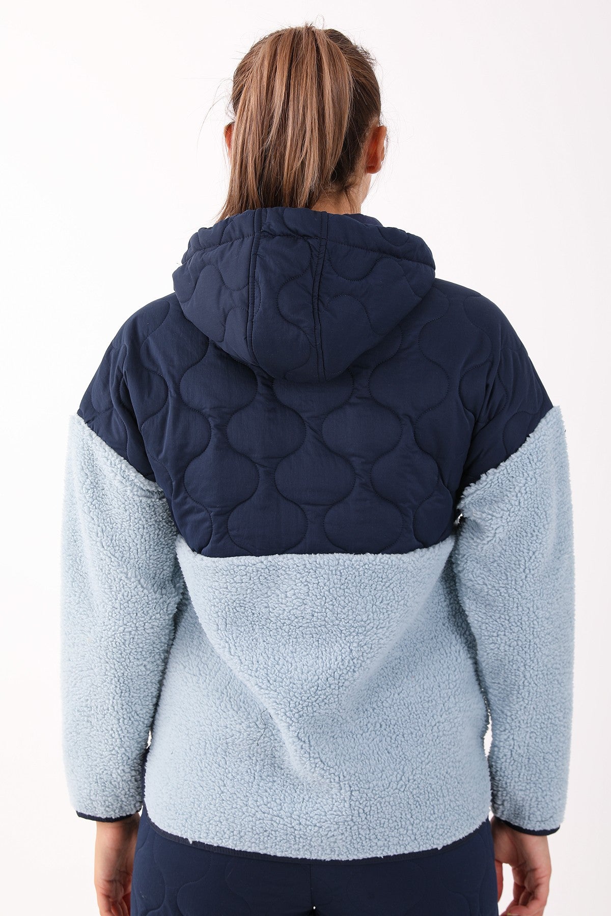Comfort Kadın Kapüşonlu Açık Mavi Tracktop