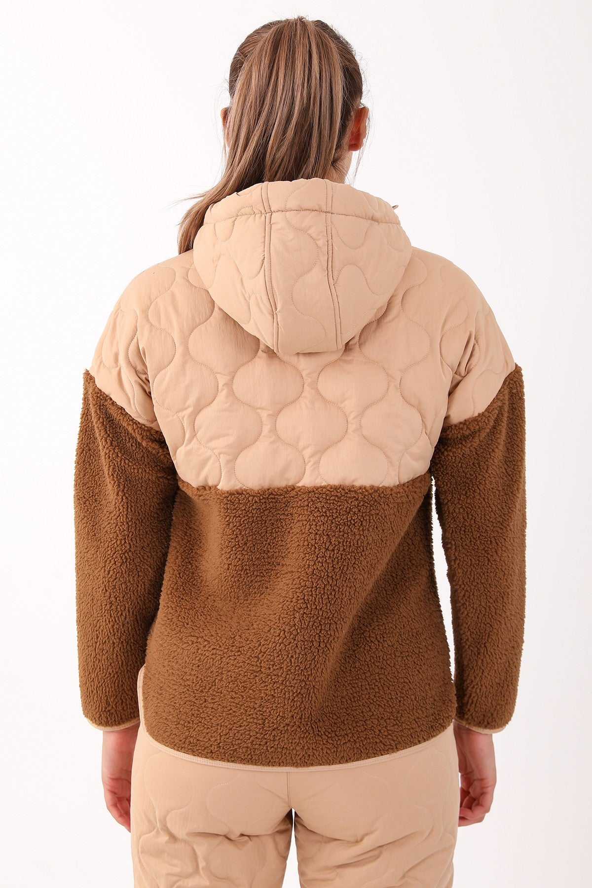 Comfort Kadın Kapüşonlu Kahverengi Tracktop